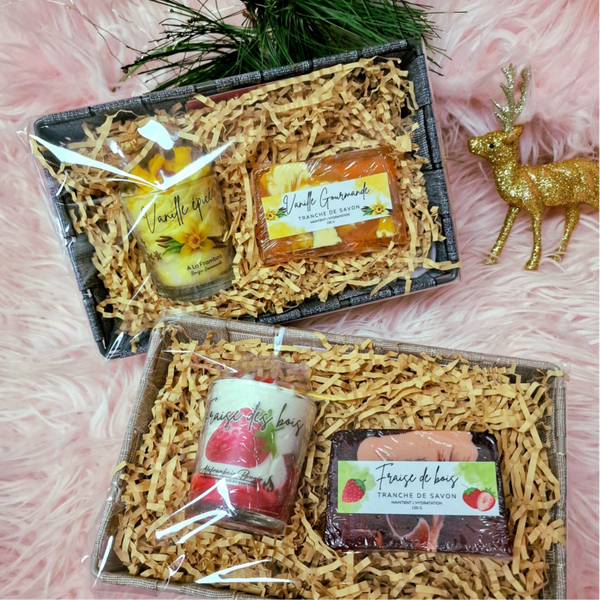 Coffret cadeau Bougie et Savon - Modèles au choix