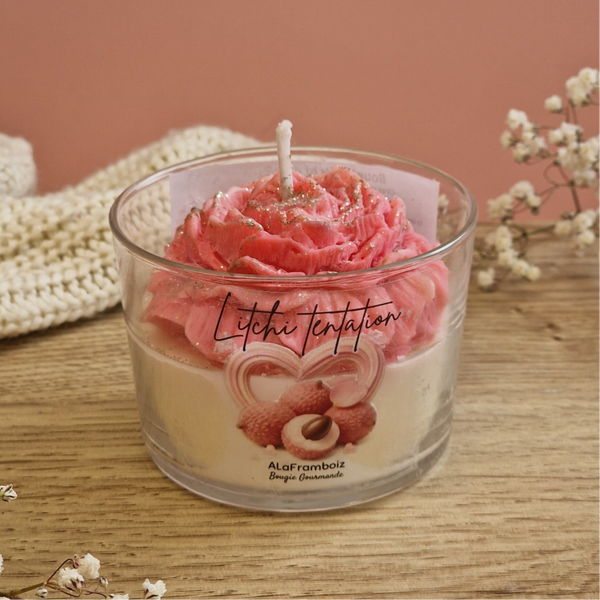 Bougie gourmande Litchi épicé - St Valentin