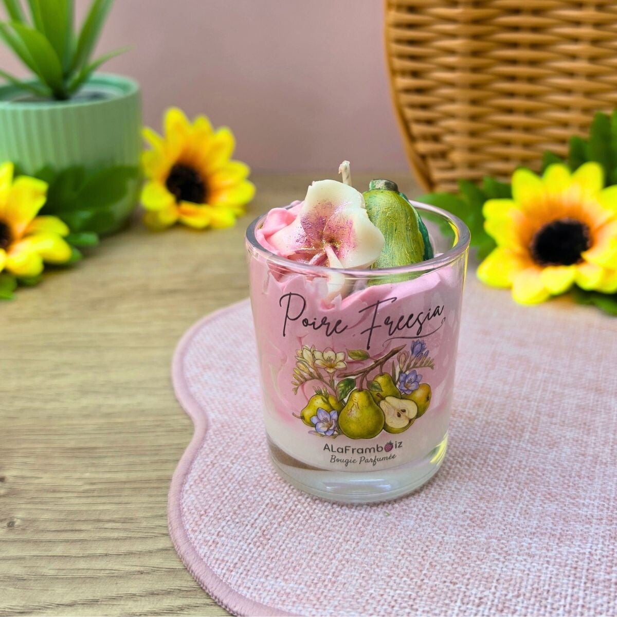 Petite bougie gourmande Poire Fressia - Collection Été