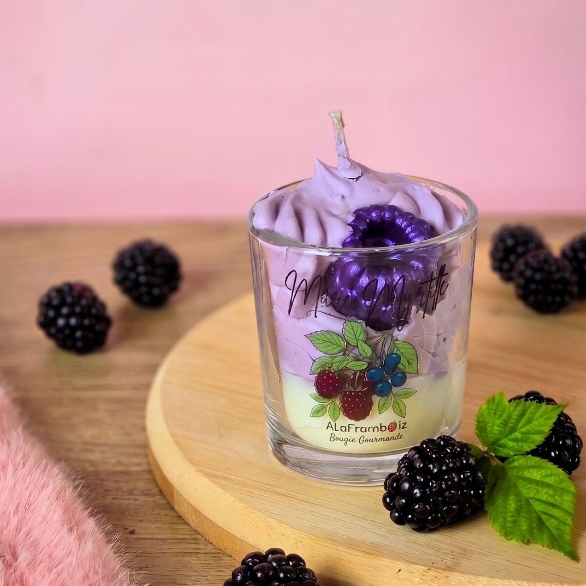Petite bougie gourmande Mûre Myrtille