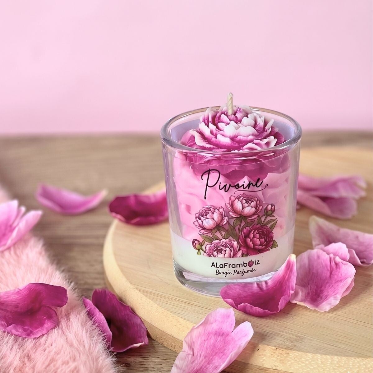 Petite bougie fleur parfumée Pivoine - Une parenthèse florale