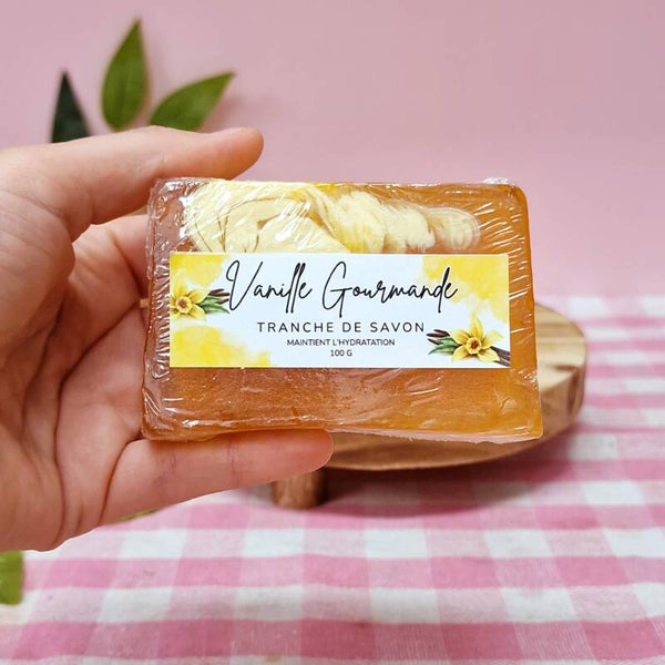 Tranche de savon doux Vanille gourmande - Douceur et soin pour votre peau