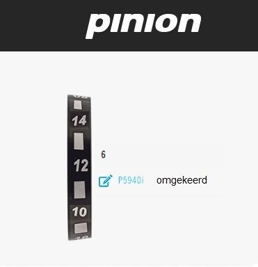Pinion getallenring 6 omgekeerd
