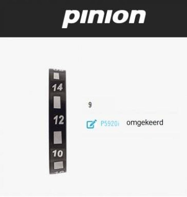 Pinion getallenring 9 omgekeerd