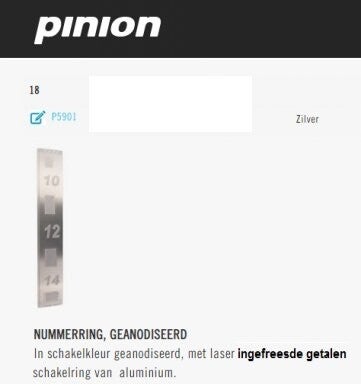 Pinion getallenring 18 zilver