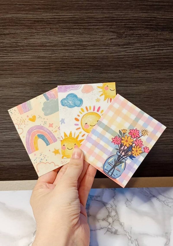 🌈 Cartoncini Decorativi Plastificati – Pastel Cute