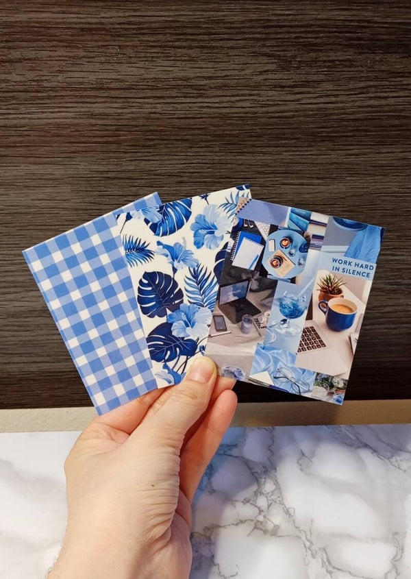 💙 Cartoncini Decorativi Plastificati – Blue Aesthetic