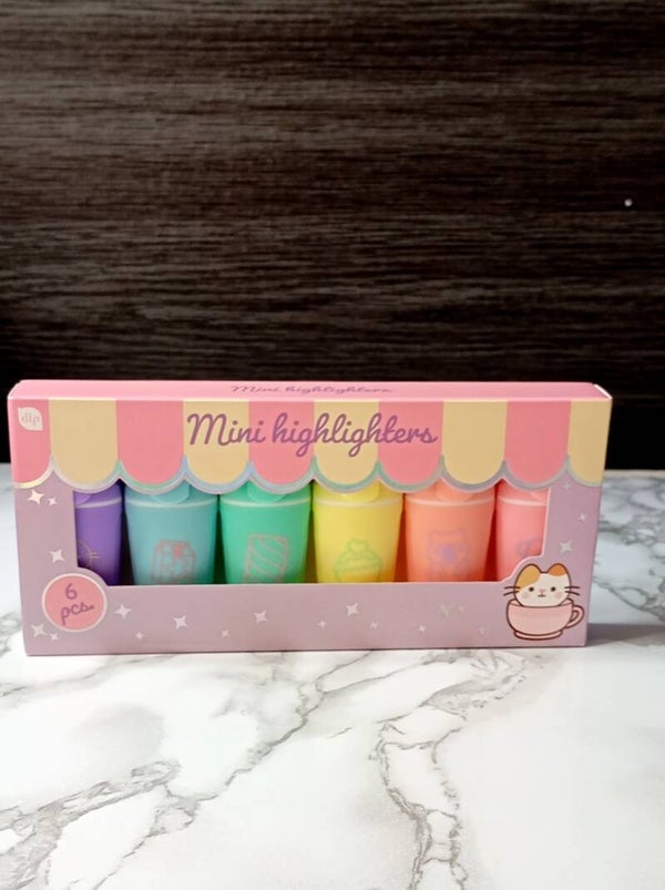 6 mini evidenziatori