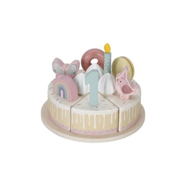 verjaardags taart roze of blauw