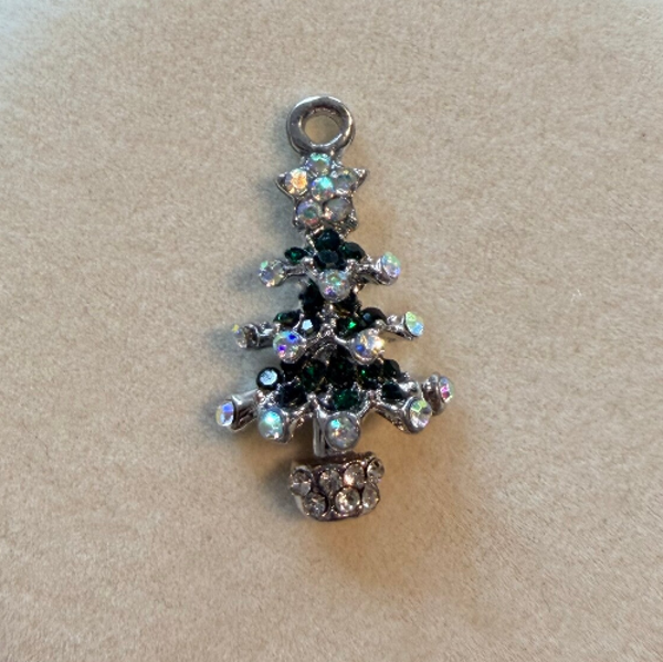 Christmas Tree Silver Charm