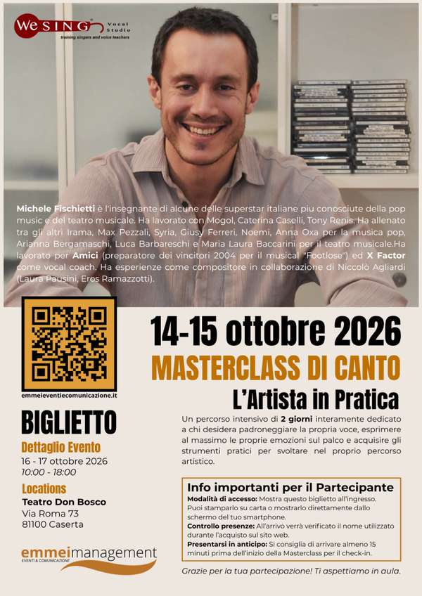 Partecipazione Masterclass 19 e 20 ottobre 2026