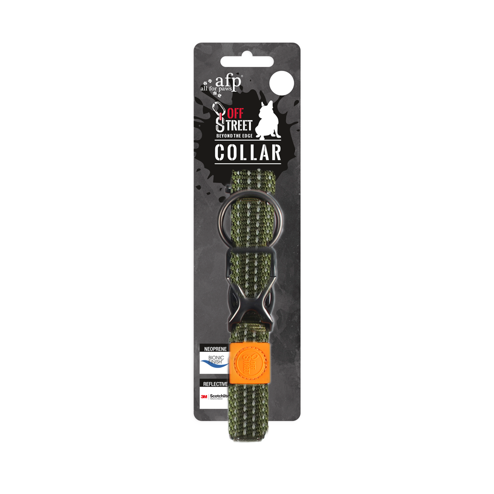 AFP off street collier réfléchissant M Vert olive