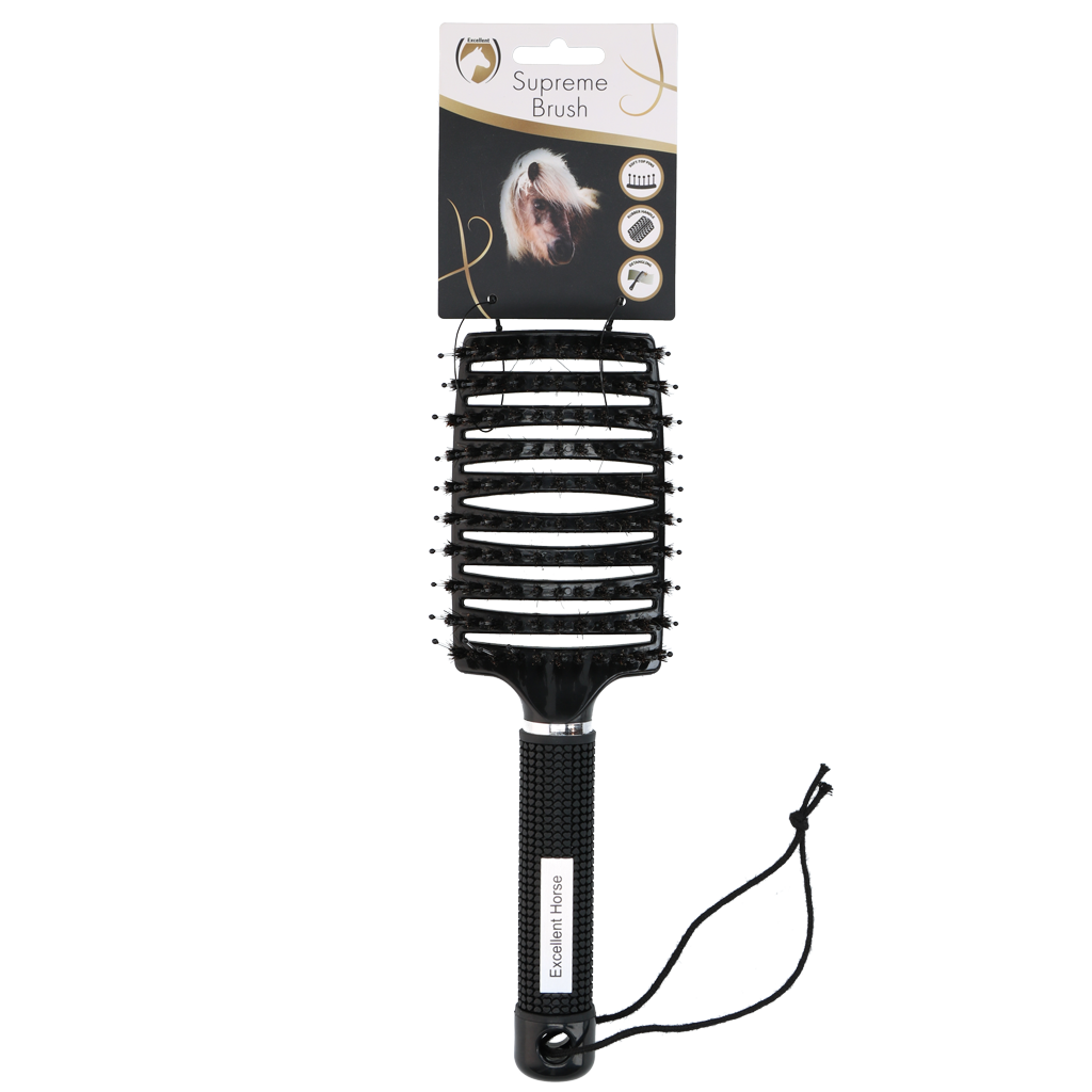 EXCELLENT HORSE Brosse à crins suprême brush NOIR