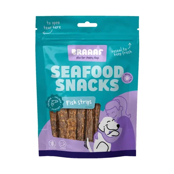 Braaaf Seafood Saumon Poisson en lanières - 12 cm