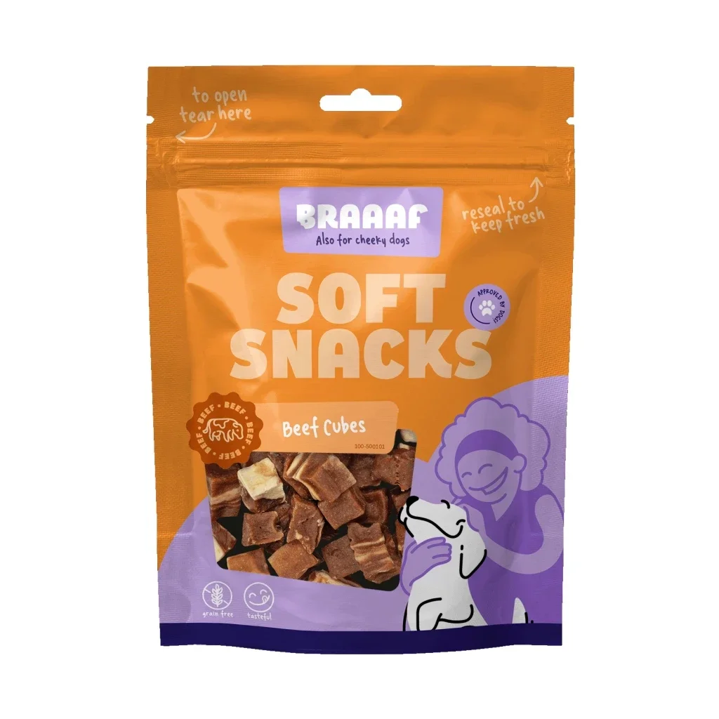 BRAAAF SOFT SNACKS cubes boeuf/poisson 85g