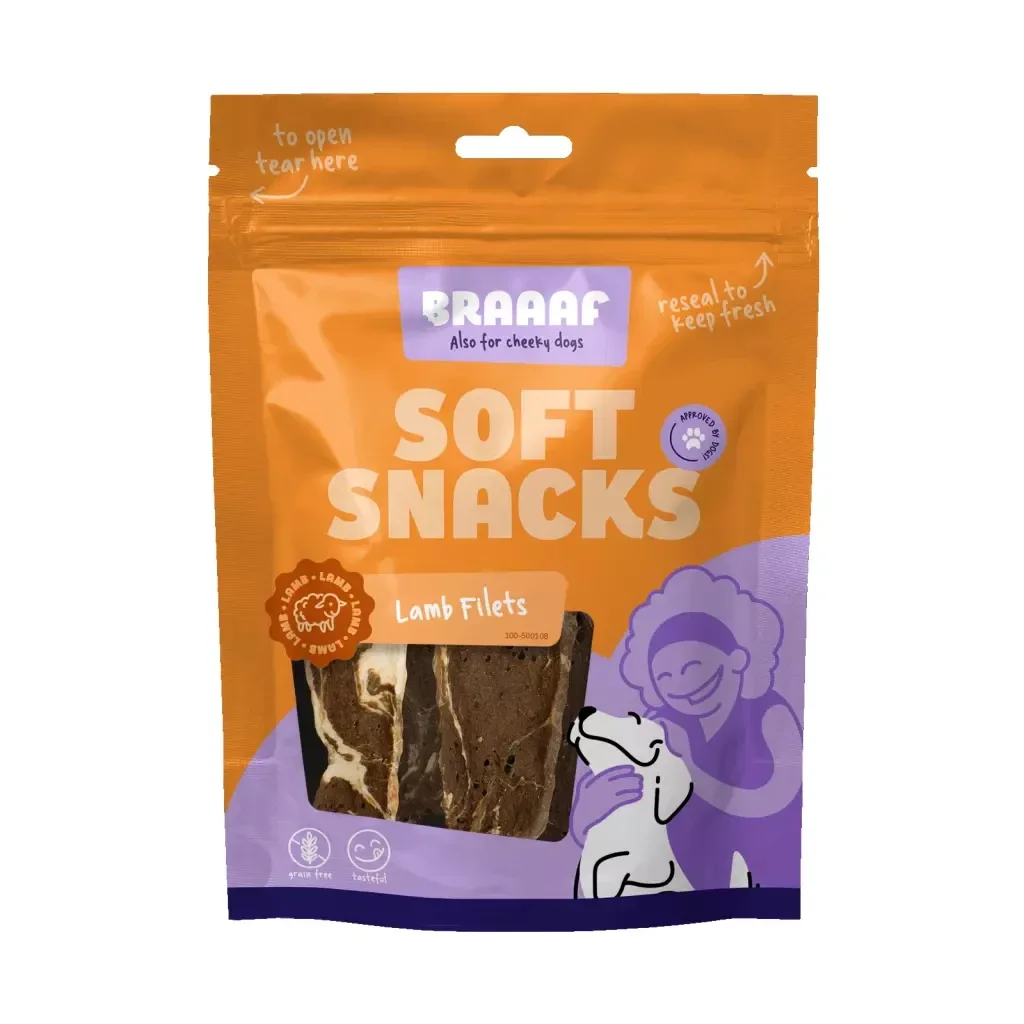 BRAAAF SOFT SNACKS filet agneau/ poisson 85g