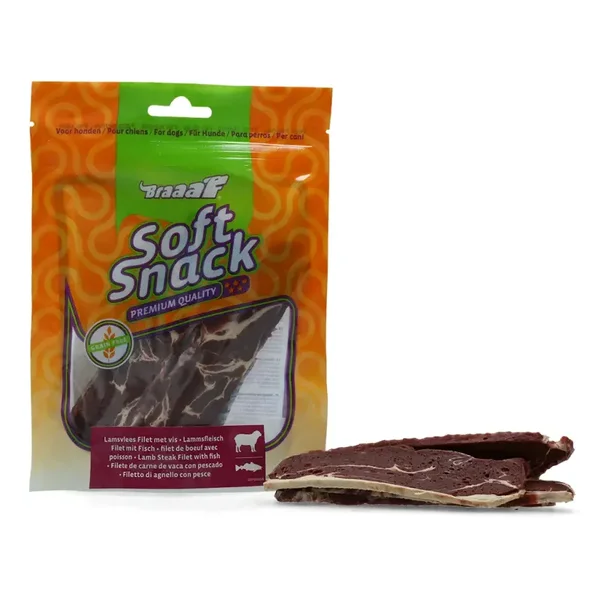 Braaaf soft snack filet agneau/ poisson 85g