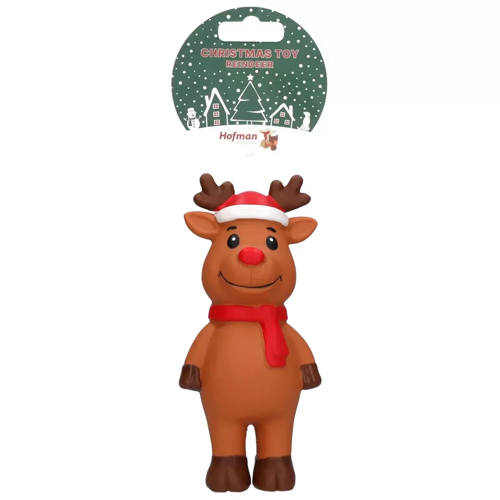 Renne de Noël en latex pour chien