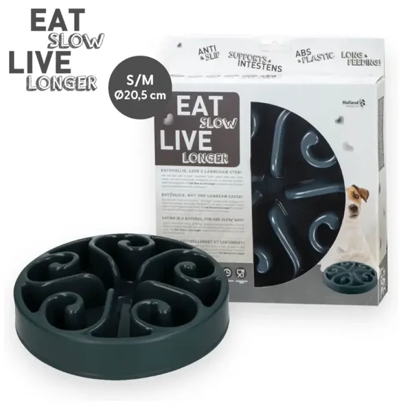 EAT SLOW live longer ( anti glouton) gris S