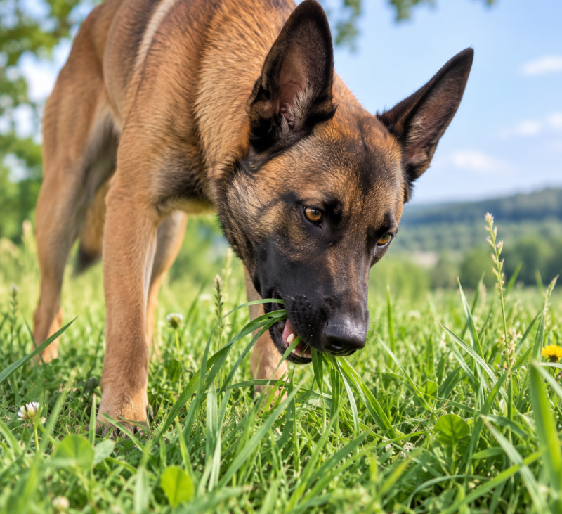 Pourquoi mon chiens mange de l'herbe