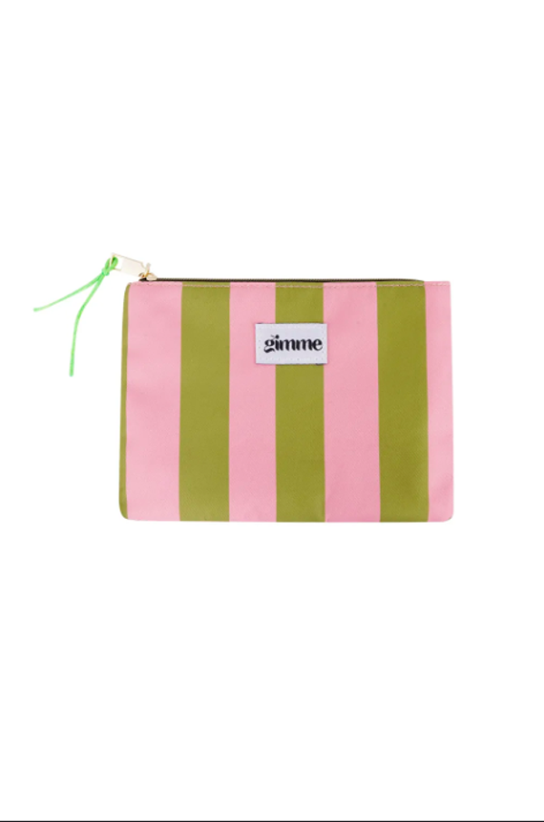 Make-upbag groen met roze