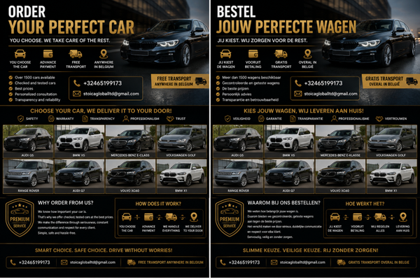 Any type of car just contact us we make a special offer for you