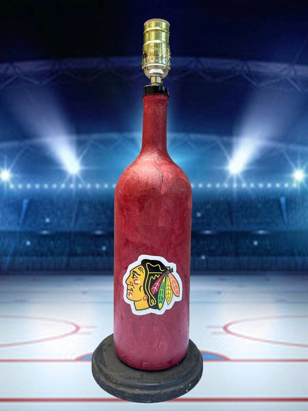 Chicago Blackhawks Bottle Lamp