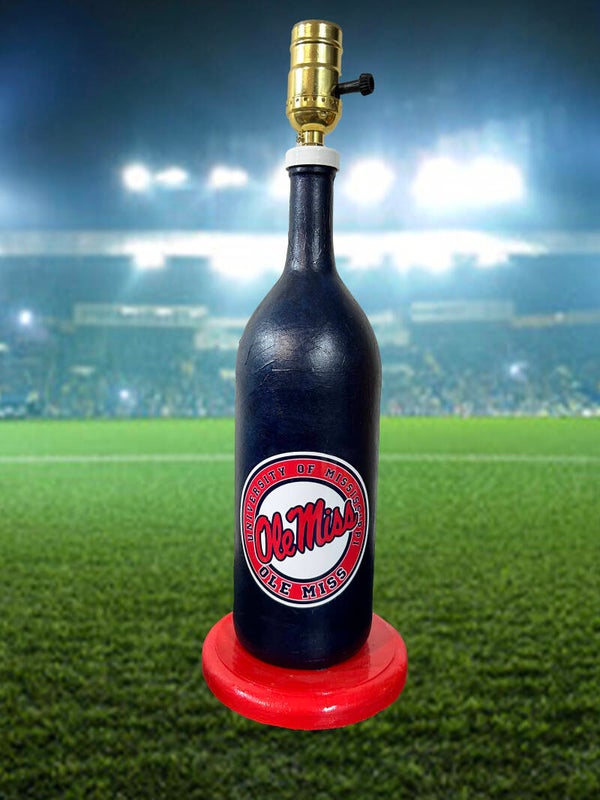 Ole Miss Rebels Bottle Lamp