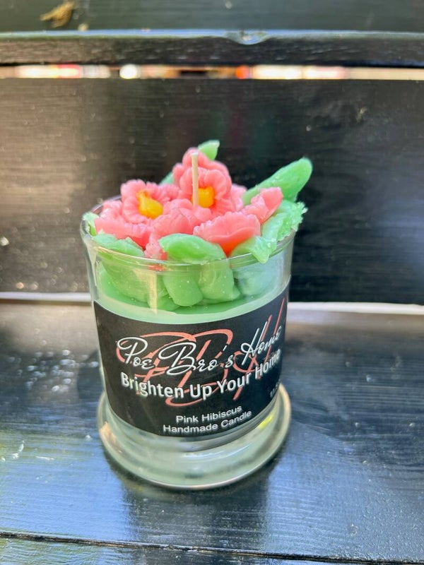 Pink Hibiscus Candle