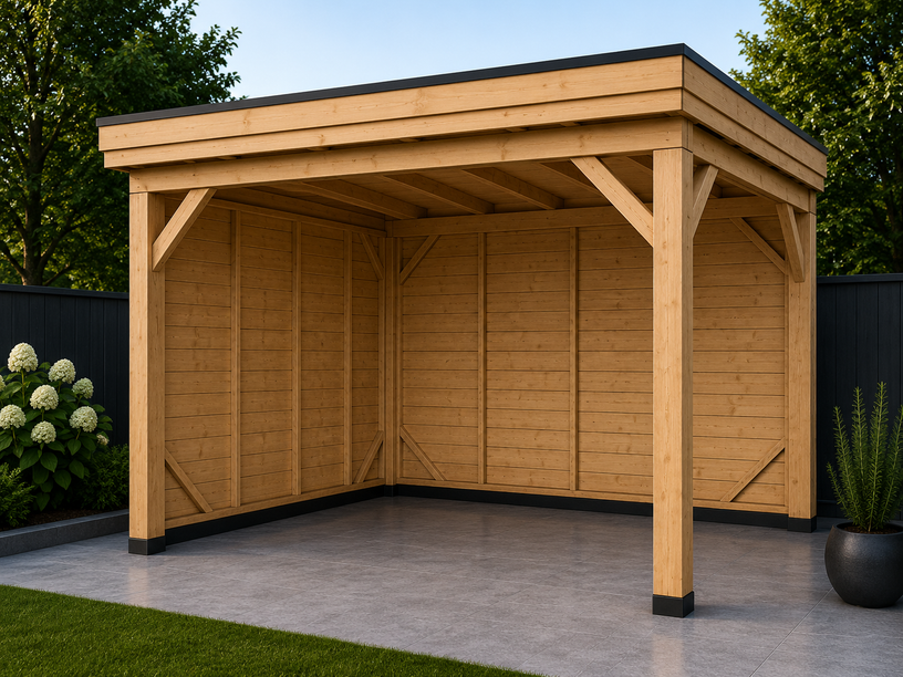 Overkapping 3x3 Achterwand + zijwand