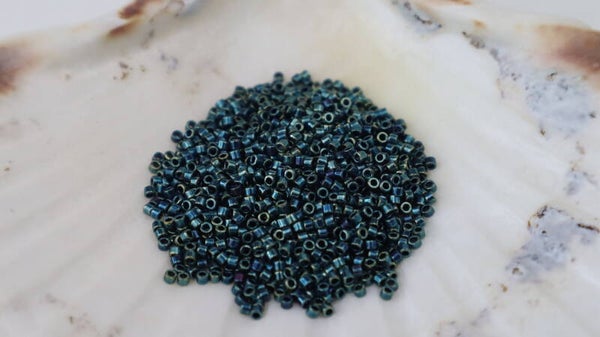 Delica 11/0 Metallic Blue Green Gold Iris 1006