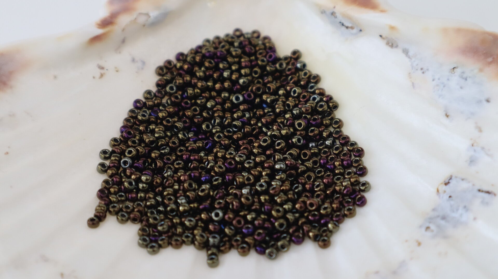 Seedbeads 8/0 Metallic Brown Iris 458