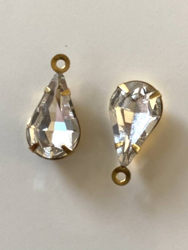 Glass Drop Pendant 13x8mm Crystal