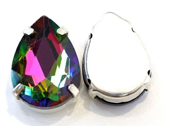 Glass Drop 25x18mm Crystal Vitrail Medium