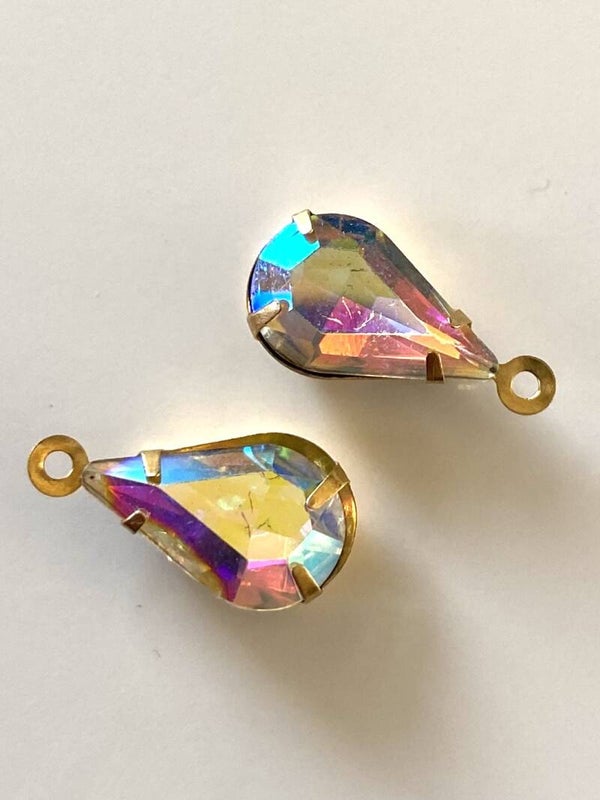 Glass Drop Pendant 13x8mm Crystal AB