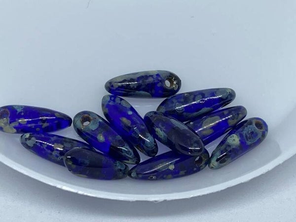 1 hole Mini Dagger 3x11 Blue Picasso