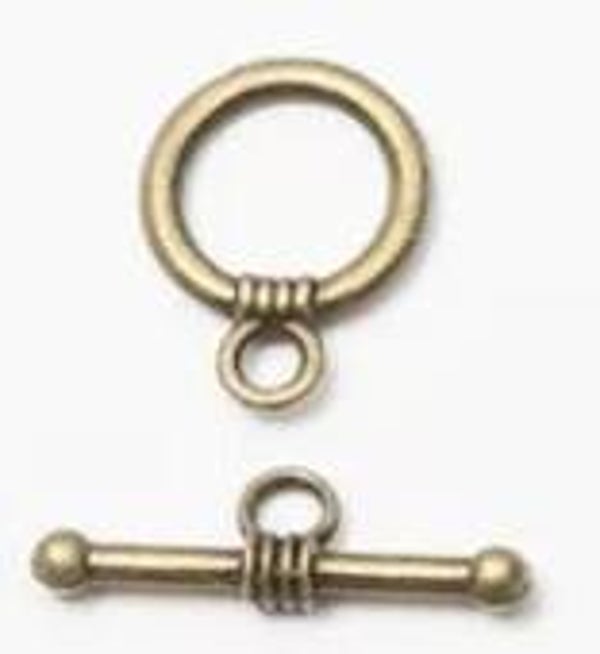Toggle Clasp Round 15x12mm Bronze Tone