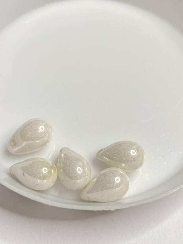 Side Drilled Drop 6x9 Pearl White