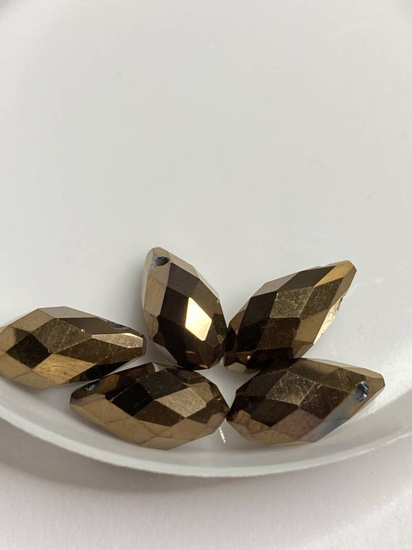 Side Drilled Drop 12x6mm Bronze