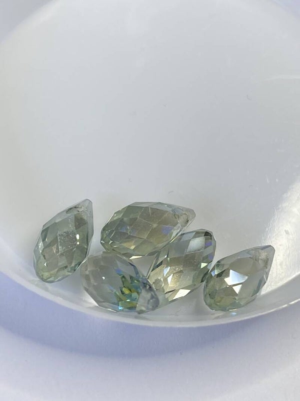 Side Drilled Drop 12x6mm Peridot Shimmer