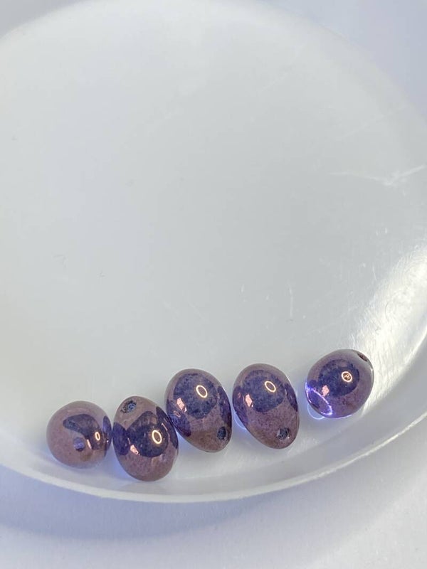 Side Drilled Drop 5x7 Purple Luster