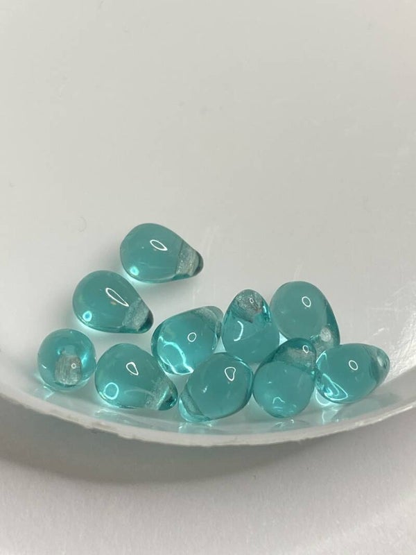 Side Drilled Drop 4x6 Turquoise