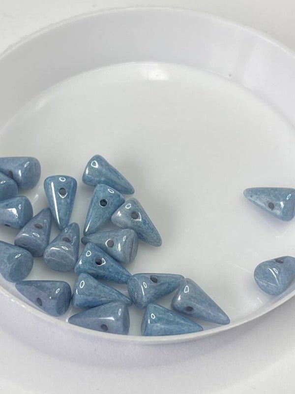 Spike Beads 8x5mm Blue Luster