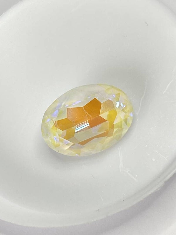 Glass Oval Fancy Stone 18x13mm White Opal AB