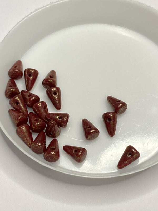 Spike Beads 6x4mm Dark Red Picasso
