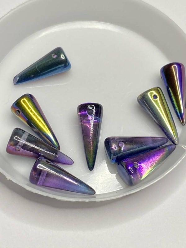 Spike Beads 15x11mm Magic Purple