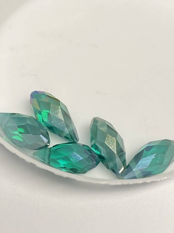 Side Drilled Drop 6x12 Emerald AB