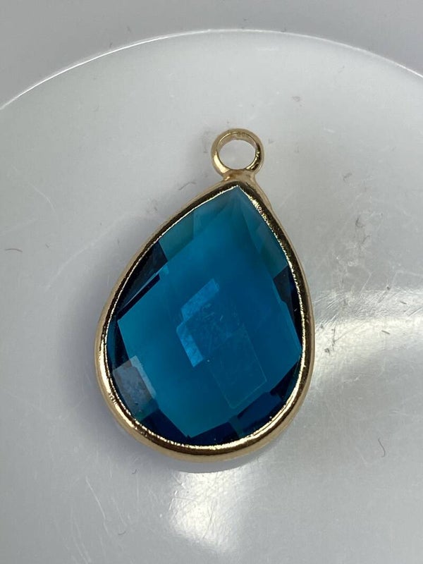 Drop Pendant 22x14mm Peacock Blue