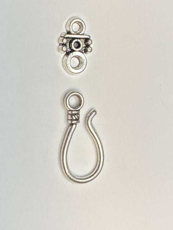 Hook Clasp Aztec 25mm Silver Tone