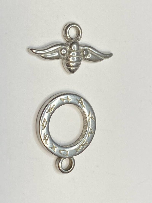 Toggle Clasp Bumble Bee 16mm Silver Tone